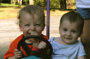 Children in Toy Car