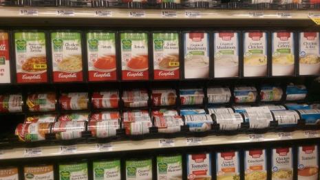 photo of campbell soup in grocery store