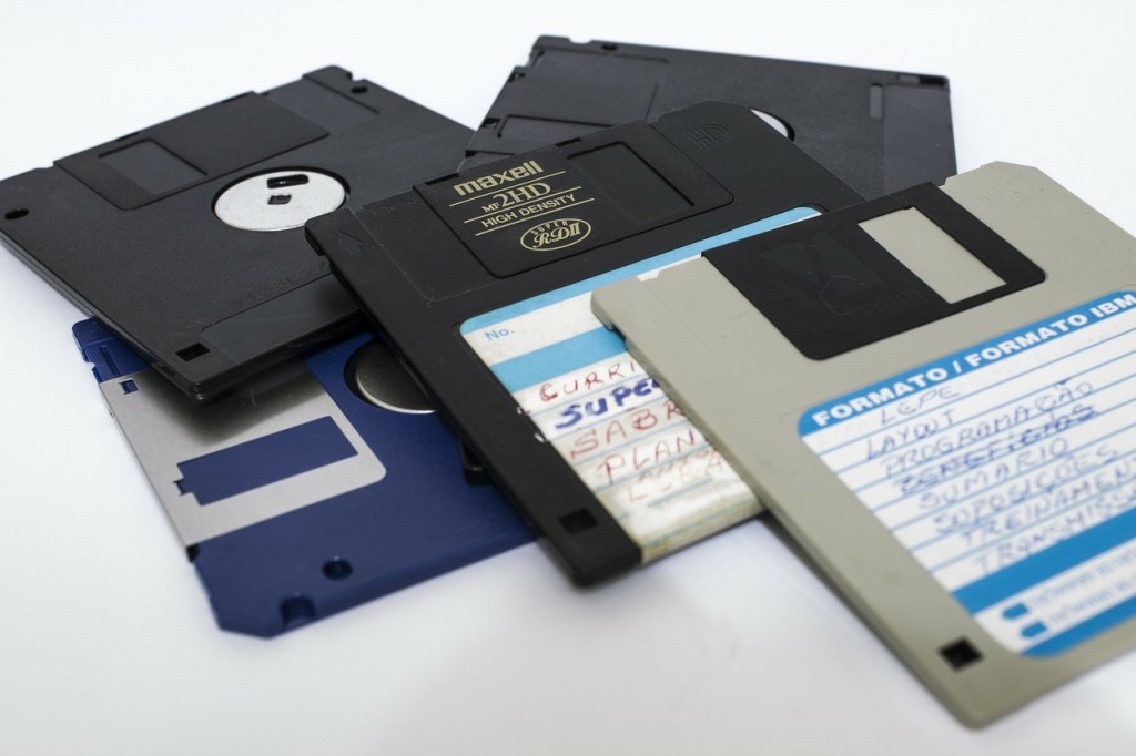 Five floppy disks