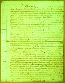 The first page of the 1776 Pennsylvania constitution is shown.