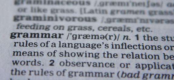 a snippet of a dictionary, showing the word grammar; the full definition cannot be seen