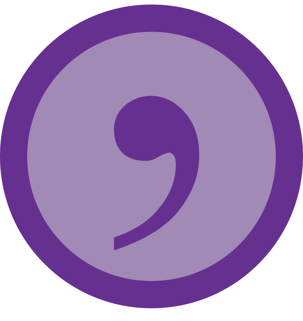 an icon showing a comma