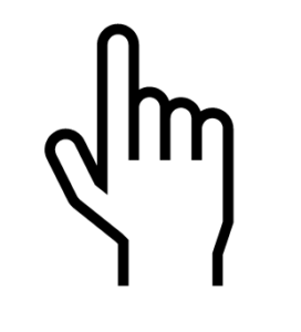 Icon of hand with forefinger extended