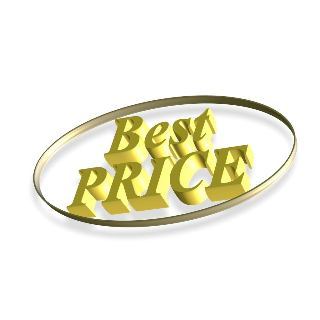 The words Best Price in gold type