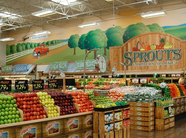 The produce section is generally the first food area presented in a grocery store layout.