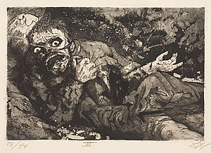  Otto Dix, Wounded soldier – Autumn 1916, 1924 etching, aquatint, drypoint 