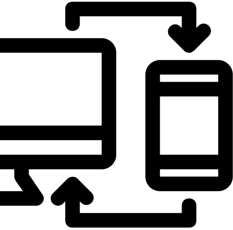 An icon of a computer and a cell phone.