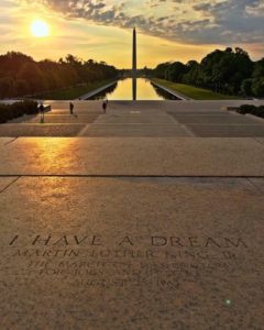 Image of steps of Lincoln Memorial in Washington D.C. This is where Martin Luther King, Jr gave his famous 