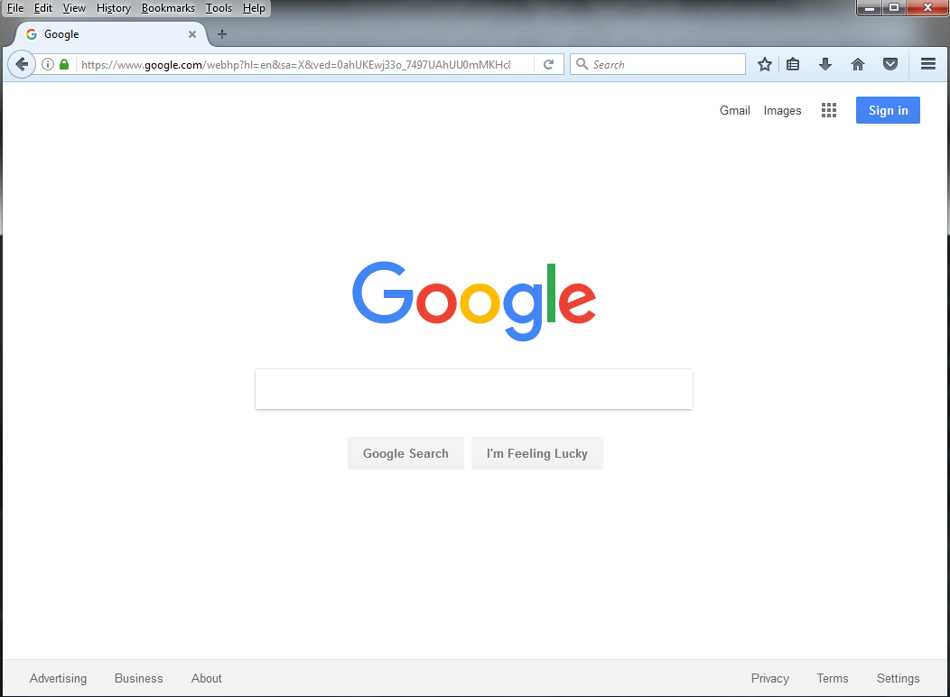 The Google Chrome homepage.