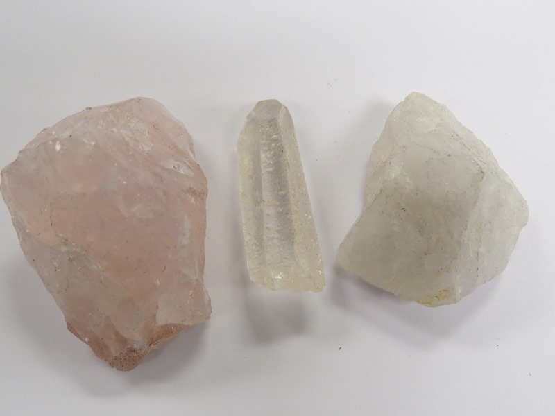 three varieties of quartz