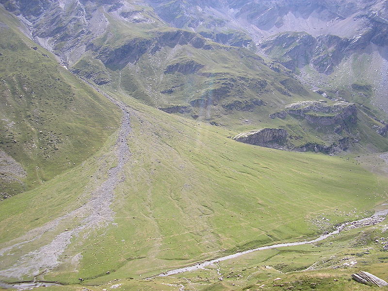 An alluvial fan in France.