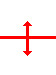 horizontal line with a vertical line crossing it. There are arrows on both ends of the vertical line pointing away from the horizontal line.