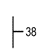 vertical line with a small horizontal line on its right side labeled 38