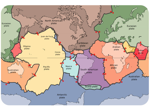 Map of lithospheric plates