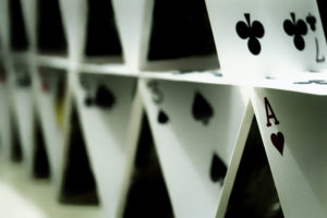 Photo of a house of cards