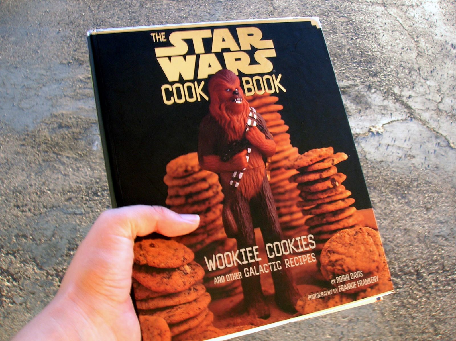 Photo of the cover of The Star Wars Cookbook: a pile of cookies with a Wookie in the front.