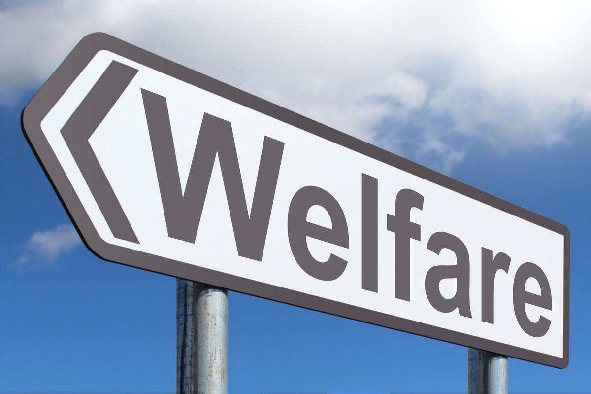 Sign that says welfare.