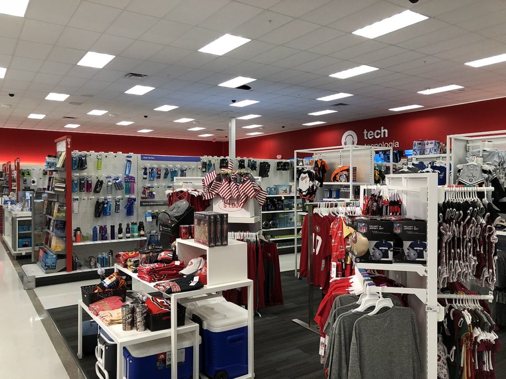 Photograph of a Target store, using both Geometric and Grid layouts