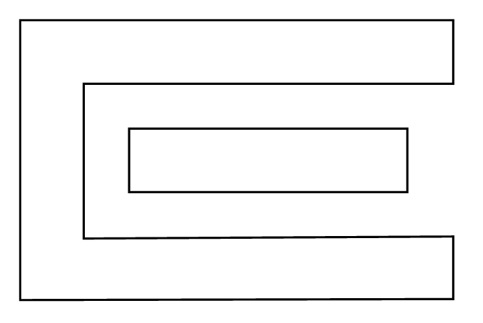 floor plan with shelves in a loop layout